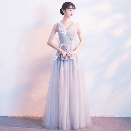 フラワーコサージュ シフォン ロングフレアドレス レース 無地 ワントーン ノースリーブ 上品 フェミニン 大人レディ レディース ２０１８年新作 定番 人気 およばれ 結婚式 二次会 演奏会 観劇