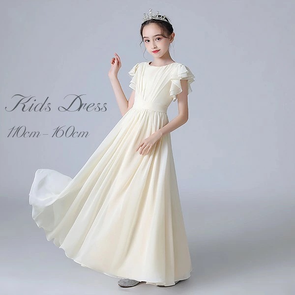 ドレス 子供 ピアノ 発表会 ピアノ発表会 中学生 ワンピース 女の子 ロングドレス 結婚式 ジュニア ピアノ発表会ドレス コンクール パーティードレス イブニングドレス ロング キッズ フリル フォ