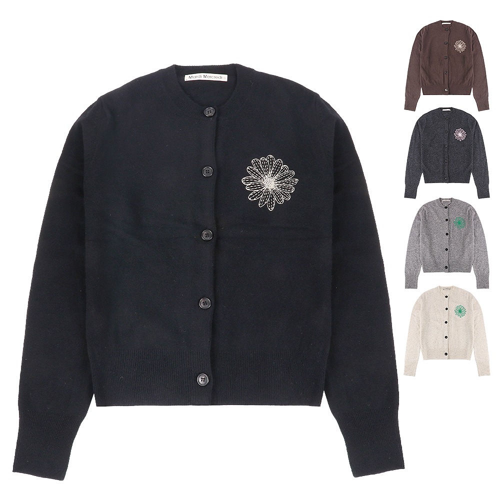 ニット CASHMERE BLENDED CARDIGAN ROUND NECK BLACK LATTE レディース 韓国 ファッション アパレル