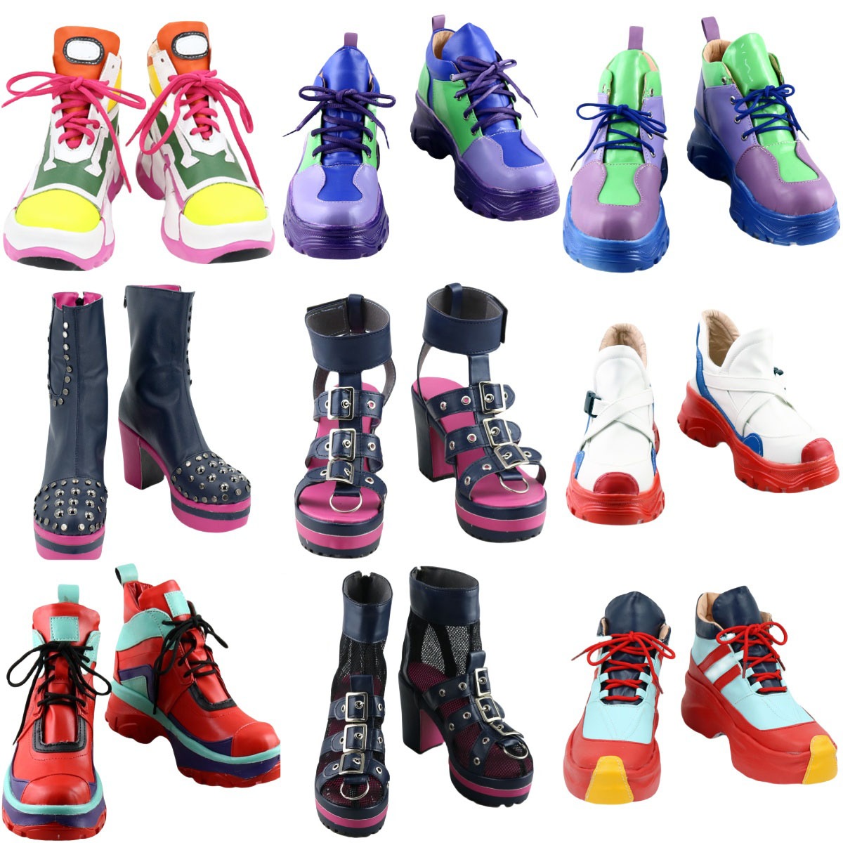 コスプレ靴 ParadoxLive 朱雀野アレン 燕夏準よん アン·フォークナー 矢戸乃上珂波汰 矢戸乃上那由汰 三洲寺甘太郎 変装用 下駄 シューズ 長靴 コスプレ クリスマス ハロウィン