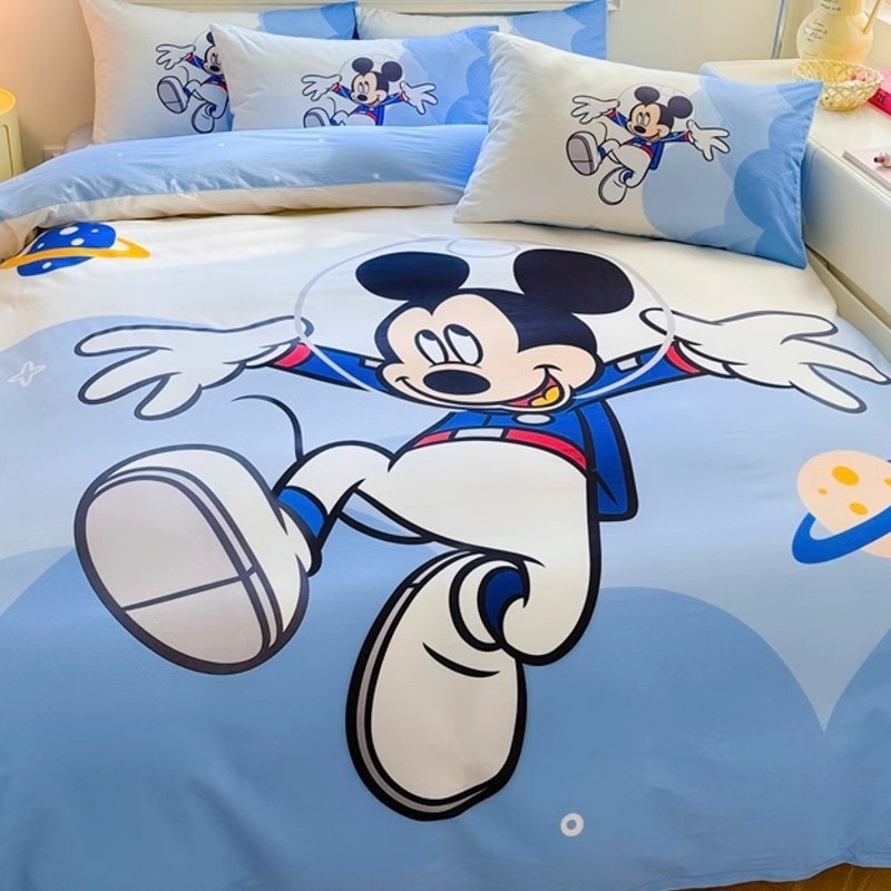 コットンベッド4点セット 純綿100 かわいい子供用寝具 掛け布団カバー ドミトリーベッド シングル スリーピース