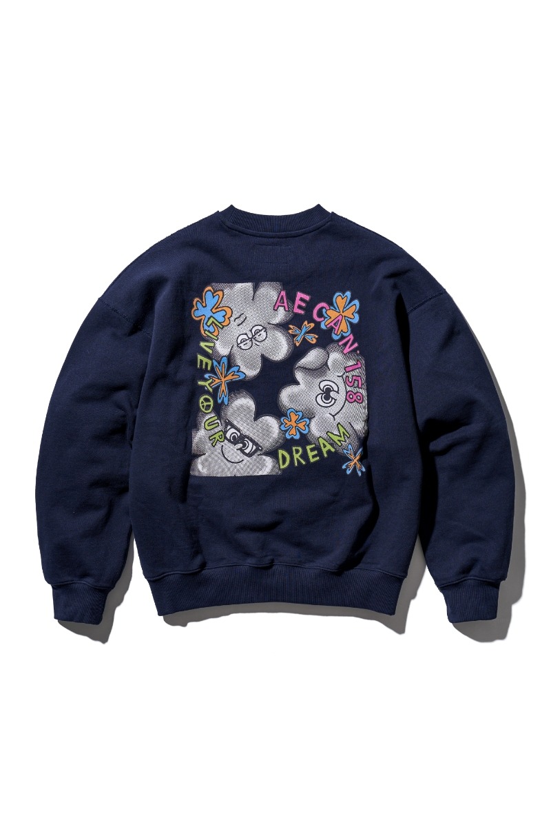 【AECA WHITE】 CLOVER SOUL SWEAT SHIRT : NAVY 10,031円