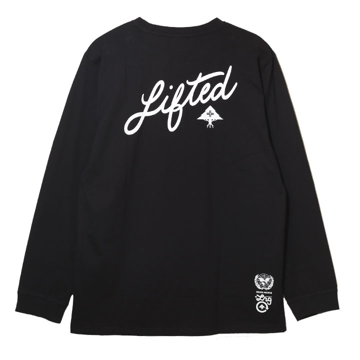 LRG ロンT メンズ 春秋冬用 黒 大きいサイズ エルアールジー Tシャツ 長袖 おしゃれ かっこいい 筆記体 スクリプト シンプル オーバーサイズ ビッグシルエット