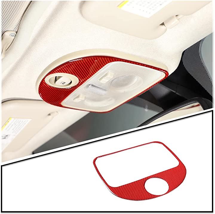 FOR FIAT 500 2011-2019年適用 カーボンファイバースタイルの車内および外装装飾トリムキット 12 赤( 赤 - 炭素繊維のテクスチャ, スタイル 12) 5,502円