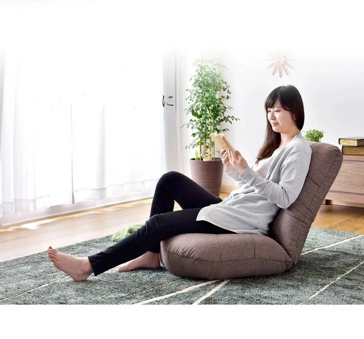 リクライニング かわいい 可愛い ポケットコイル チェア イス へたりにくいポケットコイル あぐら座椅子 椅子 布地 おしゃれ リクライニング座椅子 ファブリック 14段階 いす 座椅子