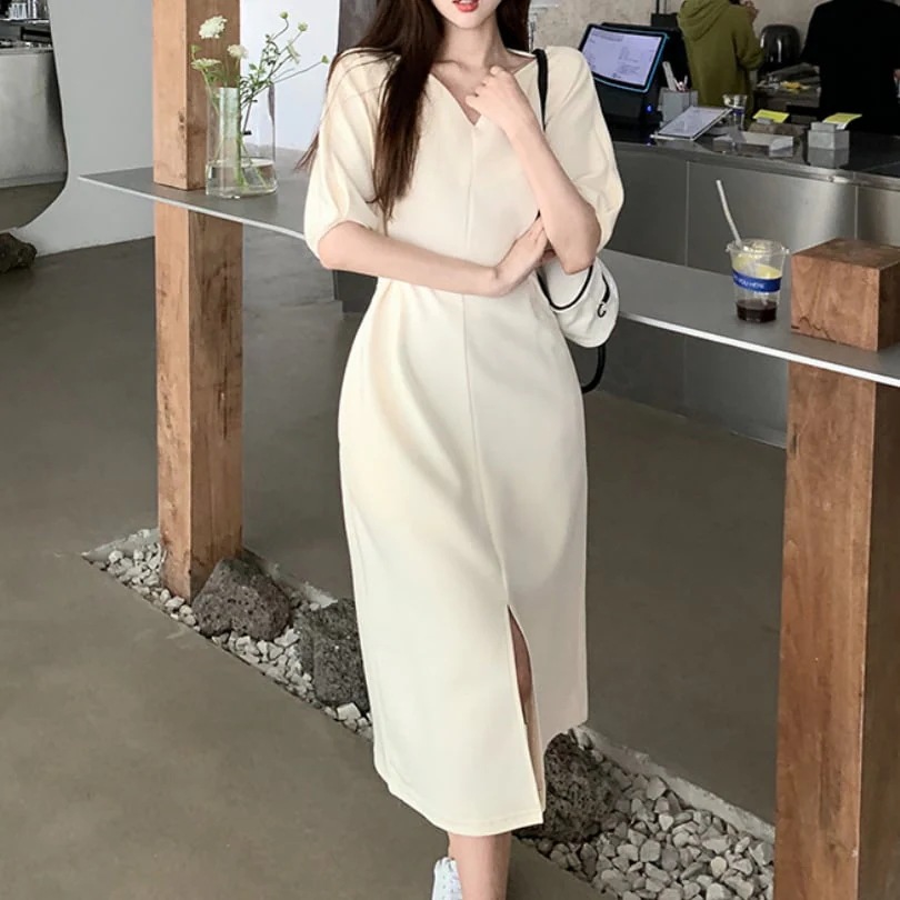 ワンピース 上着 人気 おすすめ おしゃれ お洒落 激安 安い プチプラ 半袖 Vネックウエスト