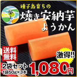 1080円→お試し特価!★高級ご当地スイーツ★種子島育ちの焼き安納芋ようかん2袋セット(1袋=50g×3本入り)★大人気【安納芋】が高級ようかんに!《3-7営業日以内に出荷予定(土日祝日除く)》
