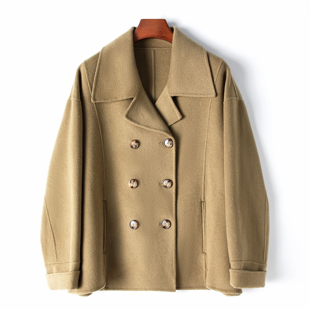 少量の服装海寧秋冬100ウール両面コート2023新型ゆるい女性毛コート 5,410円