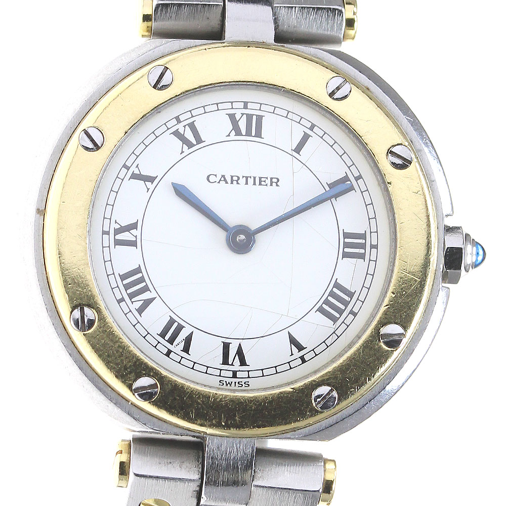 訳あり カルティエ CARTIER 84038188 サントスラウンド SM クォーツ レディース _835370【中古】