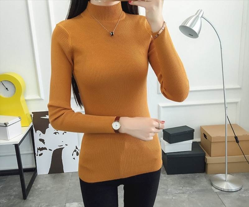 レディース ハーフ ハイネック セーター トップス長袖 スリム ニット 厚手 暖かい 普段着 カジュアル シンプル 上品 清楚 無地 秋 冬 10代 20代 30代 40代 オフィス OL 学生 お出