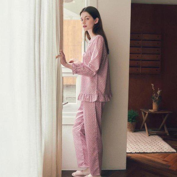 (正常)カップルパジャマ綿80番手チュジャークローバー捺染女性パジャマ_A VPA4553W_A 15,697円