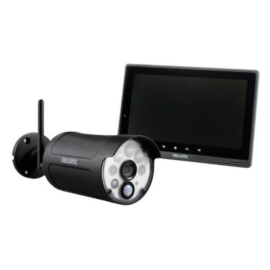 【新品 箱不良・シュリンク破れ品】DXアンテナ センサーライト付ワイヤレスフルHDカメラ&10inchモニターセット WSS10M1CL ブラック