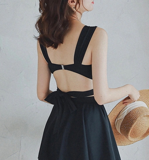 水着 レディース タンキニ スイムウェア スカート 3点セット クロス クロスデザイン キャミ ブラック 黒 大きいサイズ 体型カバー 海水浴 プール 可愛い ハイウエスト 水着