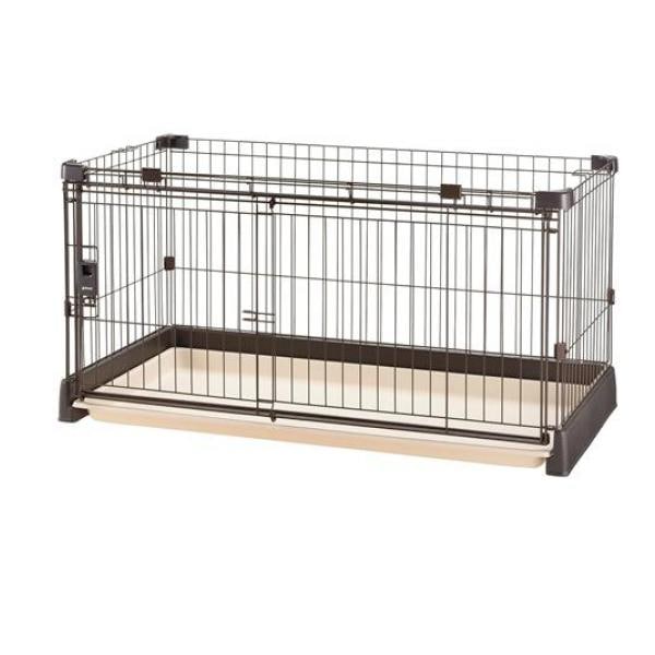 犬用 もっとお掃除簡単ペットサークル120-60 本体 ダークブラウン 1組入