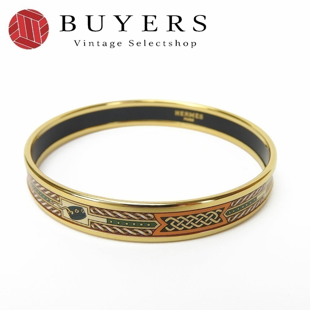 中古 エルメス バングル エマイユ GP 七宝焼き ゴールド メッキ アクセサリー 小物 レディース 女性 HERMES bangle accessory 【中古】