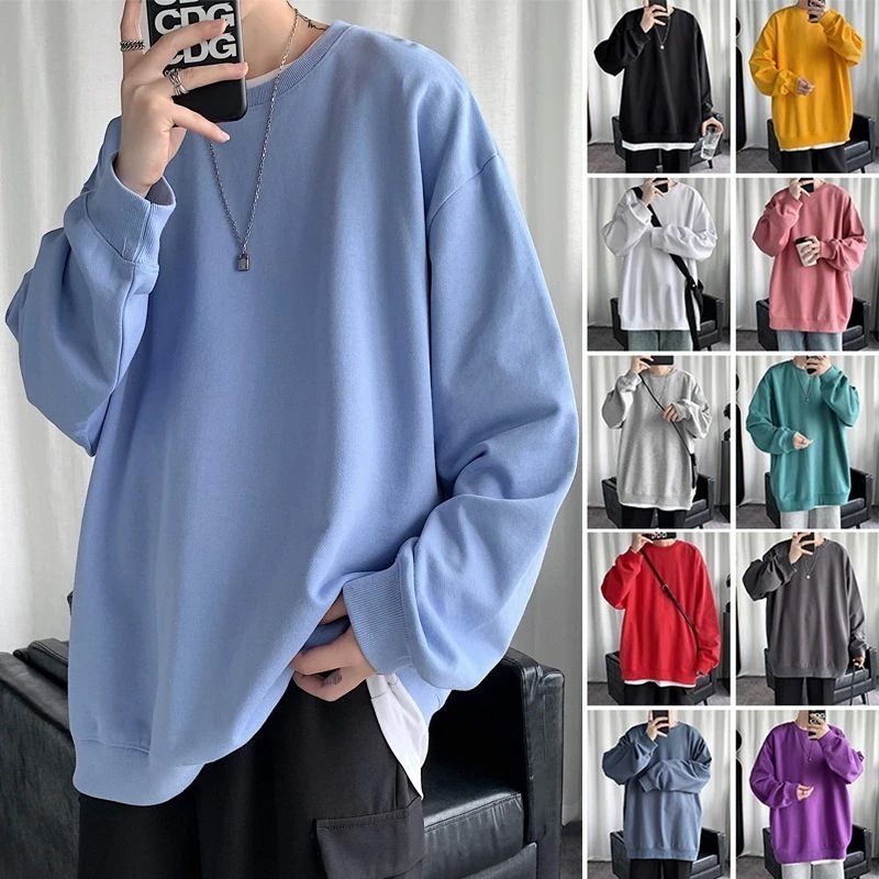 春秋レディースメンズスウェット韓国ファッショントレーナーゆったり長袖Tシャツスウェット パーカートップスTシャツ