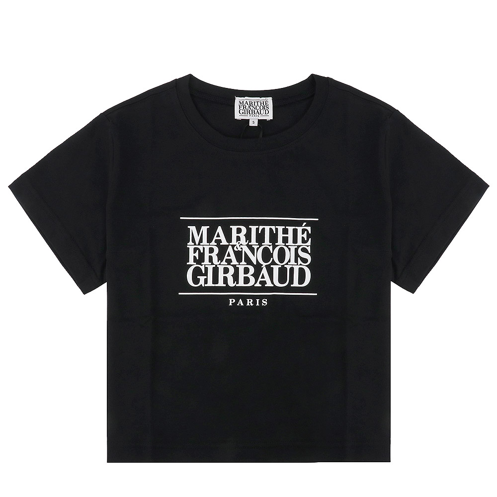 Tシャツ W CLASSIC LOGO CROP TEE BLACK 半袖 レディース 韓国 ファッション アパレル クロップド丈