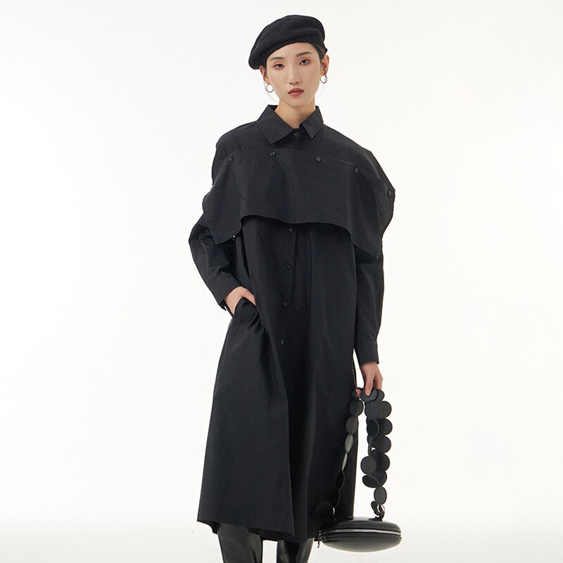 2024大人気トレンチコートレディース秋服韓国ファッション長袖ワンピースロング着痩せ効果アウター 母の日