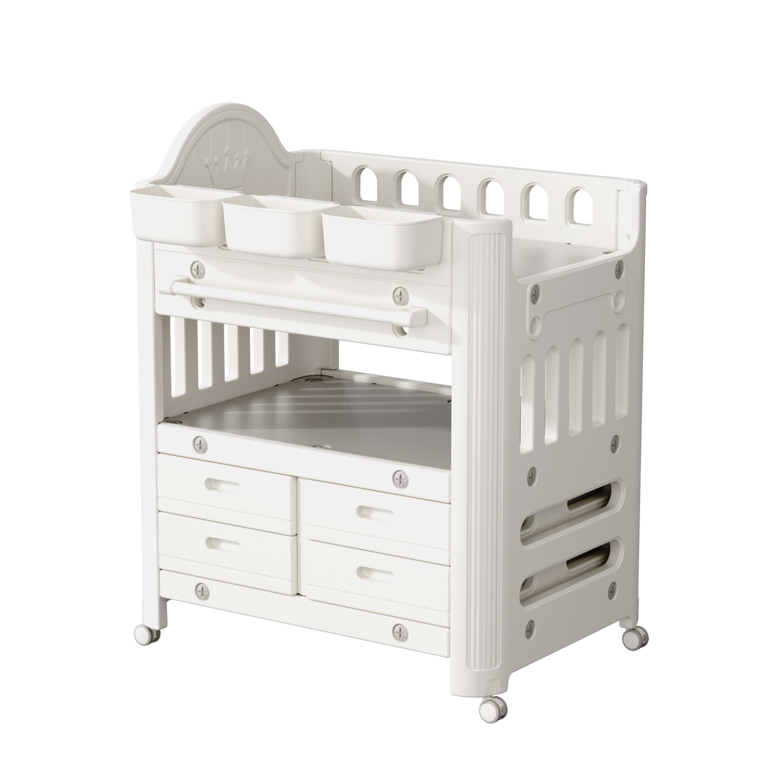 【国内発送】1391おむつ交換台 ワイドタイプ おむつ替え台 マットなし 引き出し 収納付き オムツ替え おむつ変え オムツ交換台 リビングボード かわいい HDPE製 超低ホル