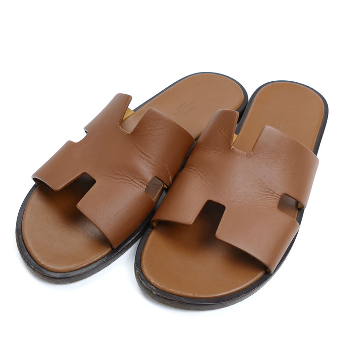 HERMES エルメス イズミール サンダル ブラウン 41 メンズ 中古