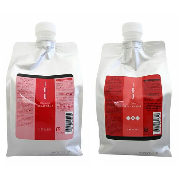 イオ クレンジング リラックスメント 1000ml シャンプー 詰替え用 & クリーム メルトリペア トリートメント 1000ml 詰替え用 セット