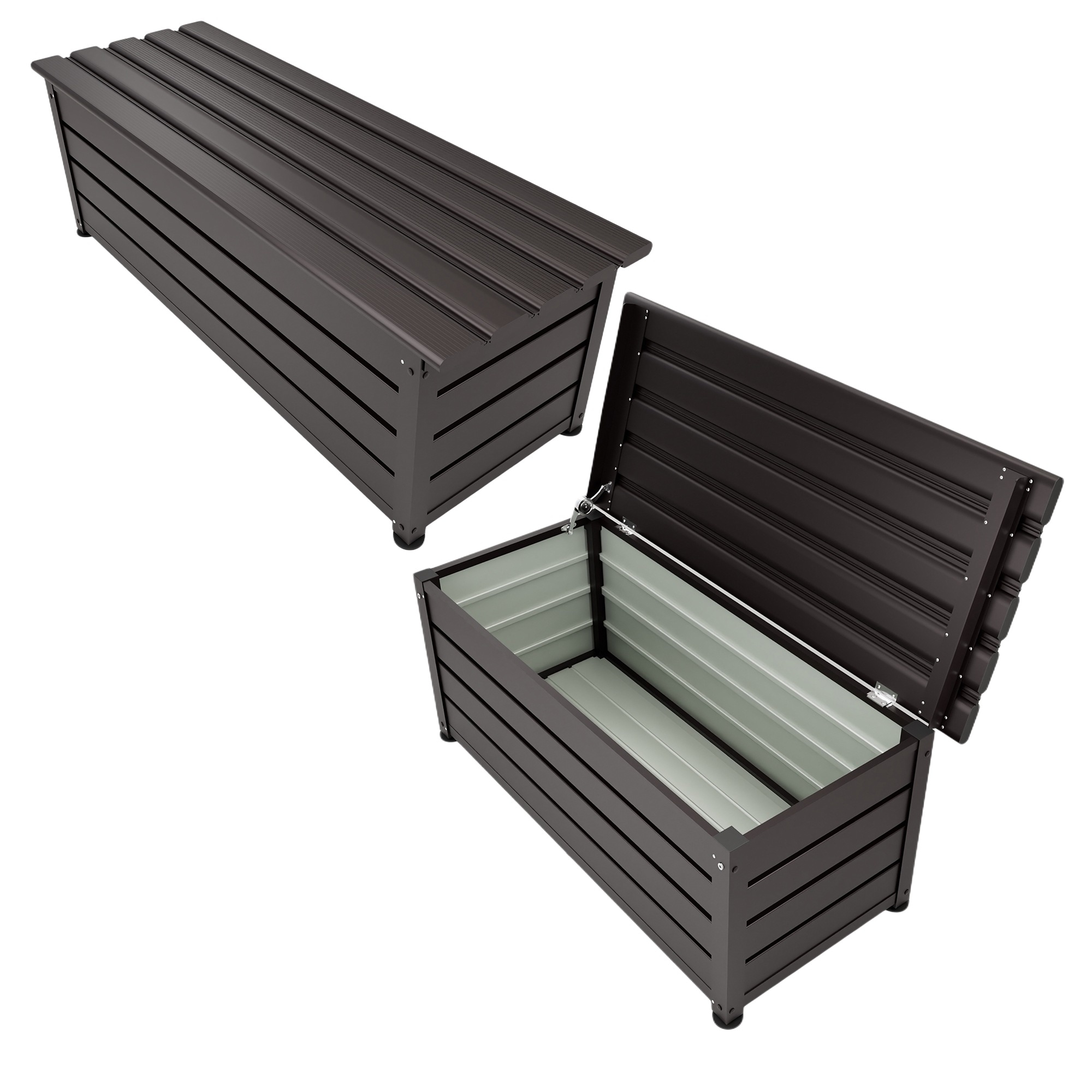 【サイズC 120cm 162L】物置 屋外 収納ベンチ 収納ボックス アルミ・カラー鋼製 ベンチストッカー 収納庫 小型 置き配 ストッカー 物置 屋外収納庫 ボックス 鍵付き