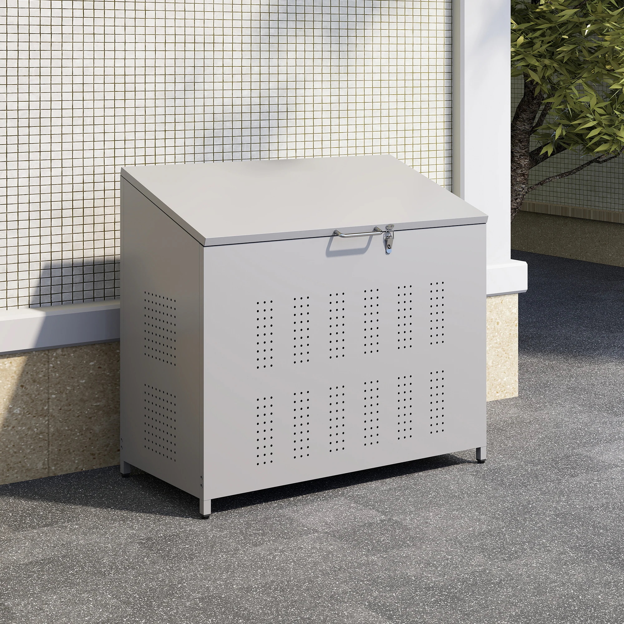 [国内発送]157屋外ゴミ収納庫 ゴミ箱 屋外 ゴミ収集ボックス ごみ集積所 大容量 カラスよけ 野良猫対策 ゴミ荒らし防止 庭用可能 容量280L