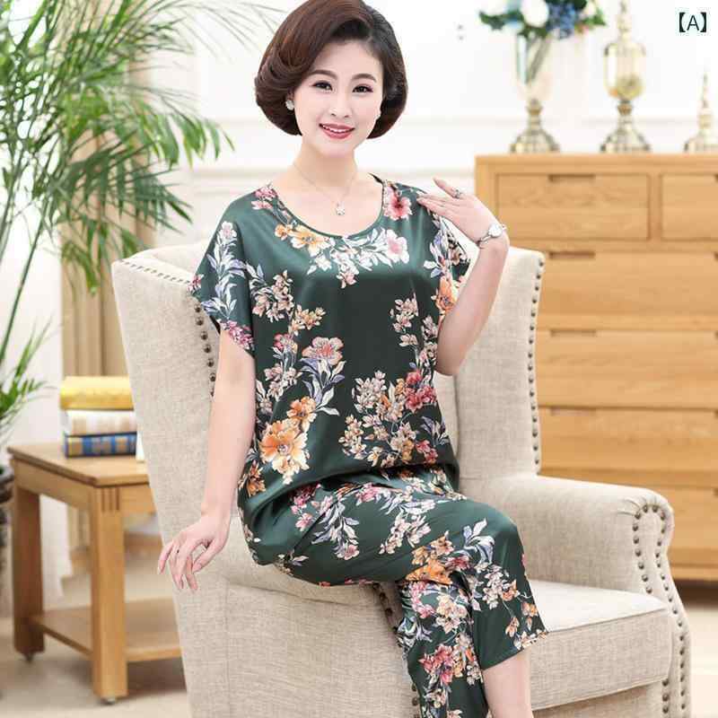 ルームウェア 部屋着 レディース 半袖 婦人 ミセス 高齢者 パジャマ 夏 薄手 大きいサイズ ホームウェア セット 6,765円