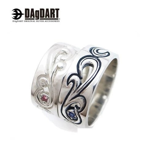 ダグダート DAgDART 刻印誕生石交換OK！ [Prece] 合わせるとハート！唐草 指輪 ペ