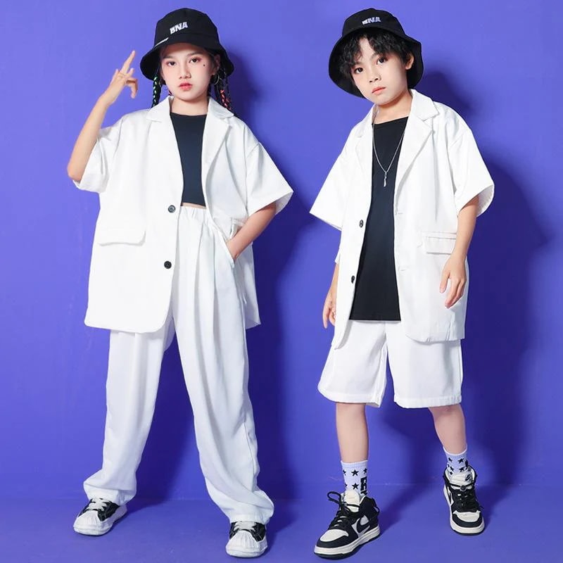 子供服 舞台服 演出服 韓国 団体服 男の子 女の子 k-pop 無地 シャツ ダンス スーツ風 タンクトップ ズボン 衣装 子ども服 トップス パンツ イベント 110-180cm