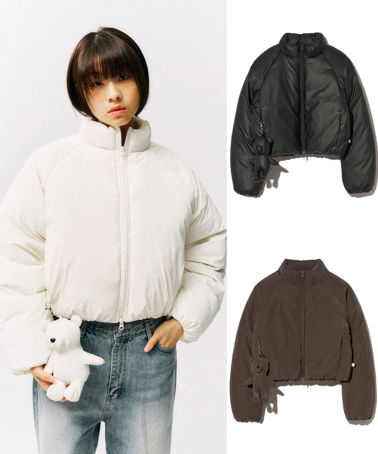 Qoo10 PHYPS BEAR PUFFER 無地 ミドル フ