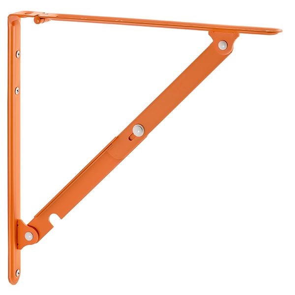 棚受け金具/ブラケット L #05 オレンジ 1組/2本入 スチール製 折りたたみ Folding bracket 業務用 建材 建築金物