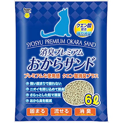 他サイト： 猫砂　消臭プレミアム　おからサンド　クエン酸配合　６Ｌ　お一人様７点限り　ＣＲＣ30―14―30―10―00の商品画像