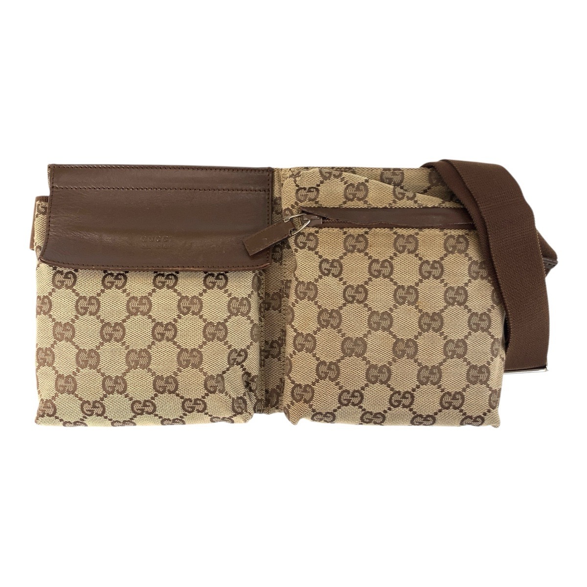 ベージュ ブラウン GGキャンバス/レザー 28566 ボディバッグ ウエストポーチ 男女兼用 レディース 504640