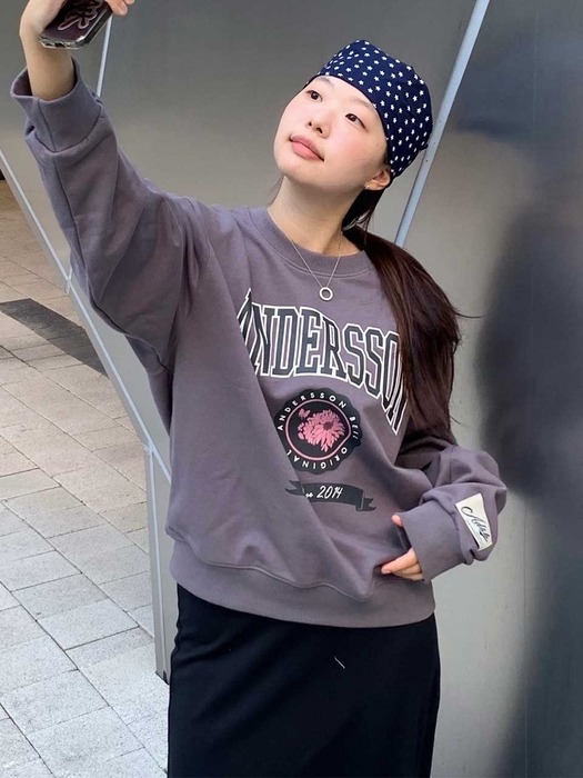 ADSB ANDERSSON BELL for WOMEN COLLEGE LOGO SWEATSHIRTS atb1301w(CHARCOAL) 限定版 韓国の人気ファッションブラ