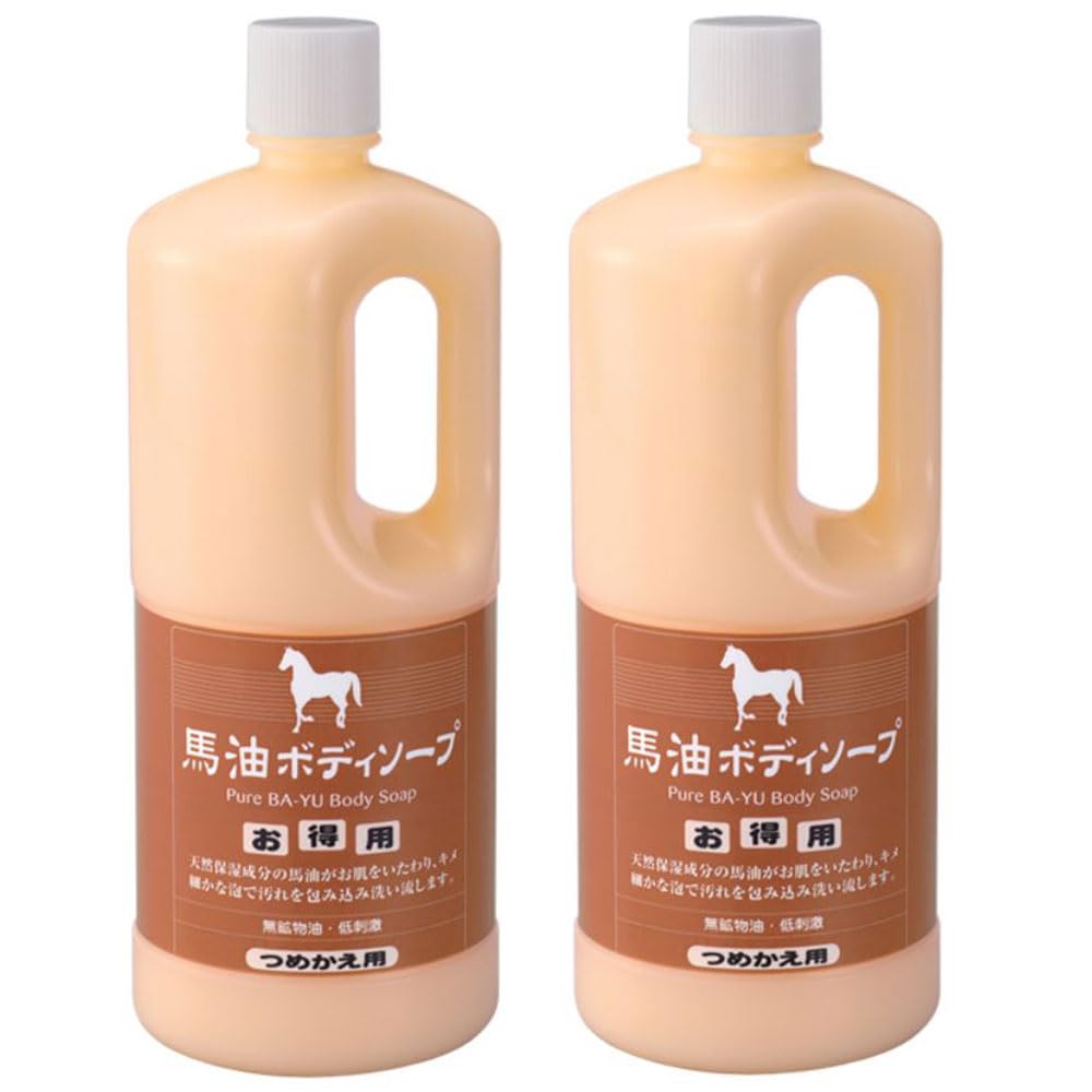 アズマ商事の　馬油ボディソープ　詰替え用　1000ｍｌ　2本セット