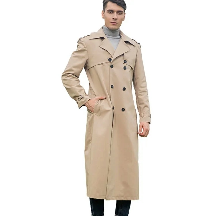 無地 カジュアル ギフト ダブルコート 体型カバー メンズ 長袖 ロング丈 ロングコート きれいめ アウター 薄手 紳士服 スプリングコート ダブル ゆったり ビジネスコート 春秋 トレンチコート 大
