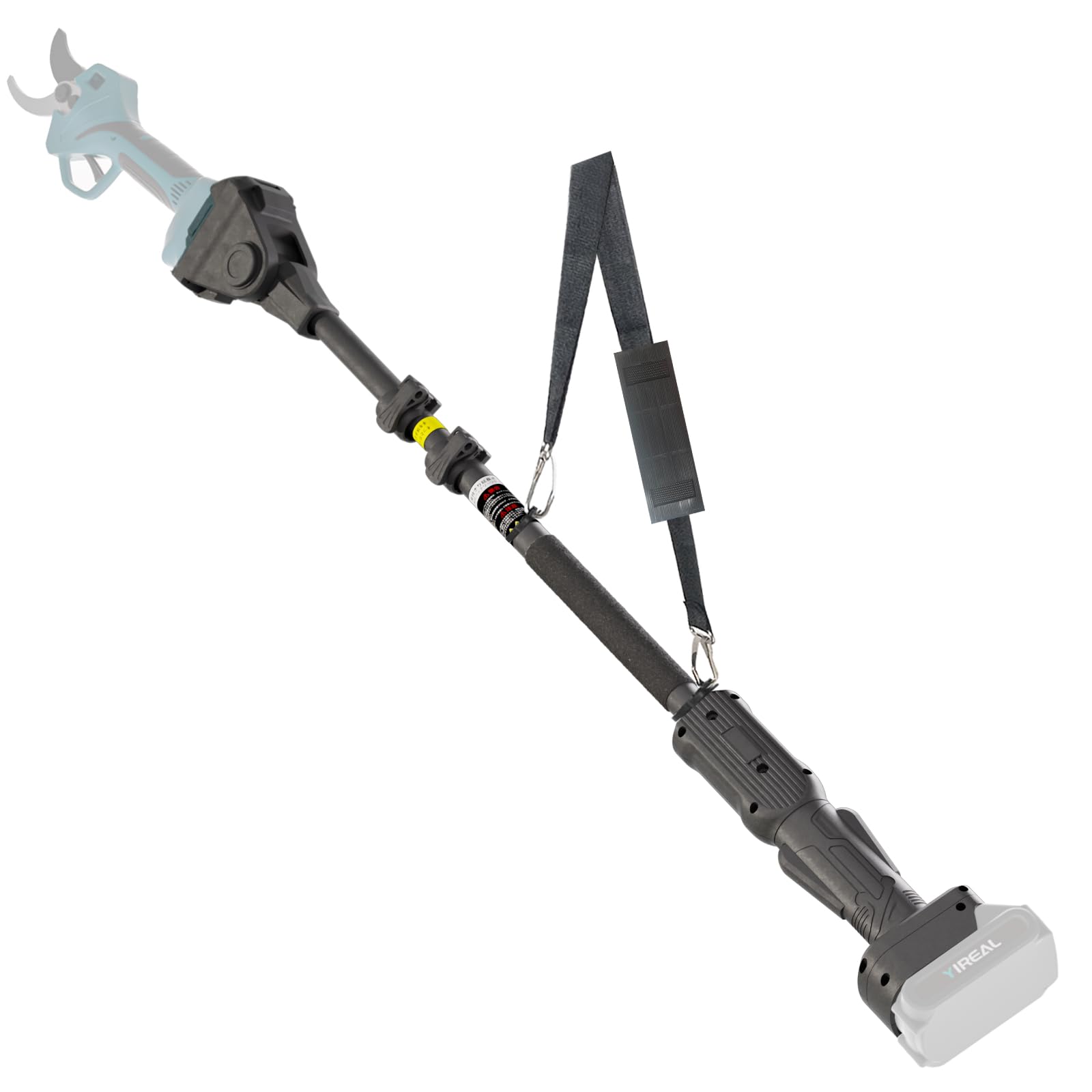 高枝切りバサミ電動チェーンソーの延長ポール 握りやすいスイッチ 約1.3m-2.7m伸縮 軽量 マキタソケット三枚式と接続可能 枝切り用 日本語取扱説明書 黒色