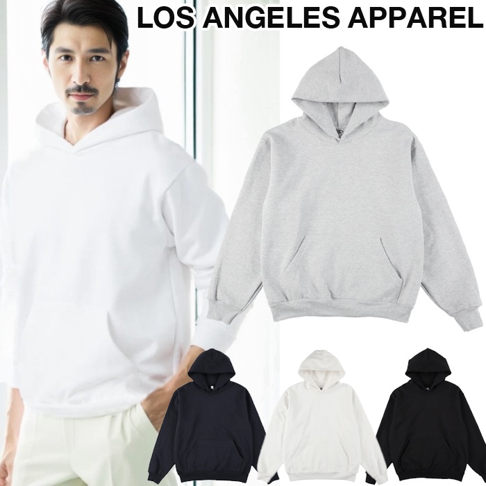 ロサンゼルスアパレル ヘビーフリース フード付きプルオーバー 長袖 メンズ Los Angeles Apparel スウェットシャツ