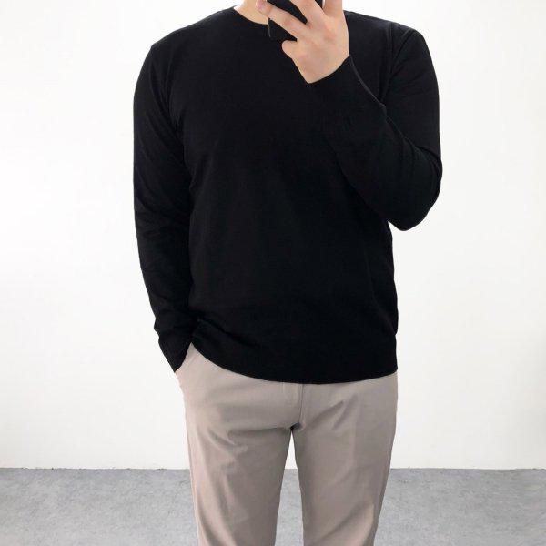 6カラー スベスベ メンズ ベーシックフィット デイリー ラウンド 無地 スパン ニット Tシャツ 4,139円