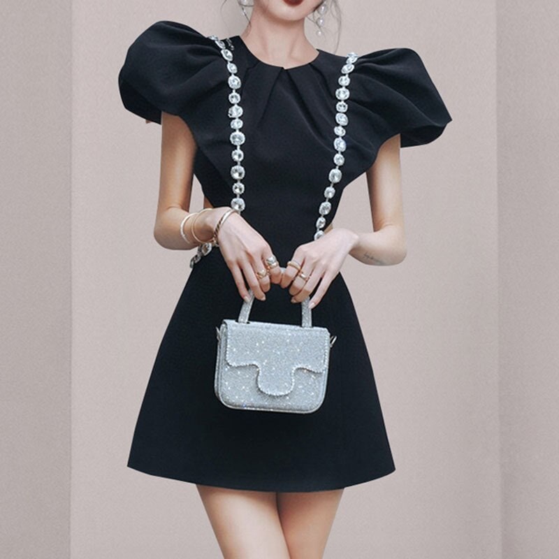 ワンピース 半袖 春夏 かわいい 低身長 フォーマル aライン aライン Aライン フレア ワンピドレス ミニ ミニ丈 ショート ショート丈 膝丈 ひざ丈 膝上 ボリューム袖 袖コンシャス パフスリー 4,987円