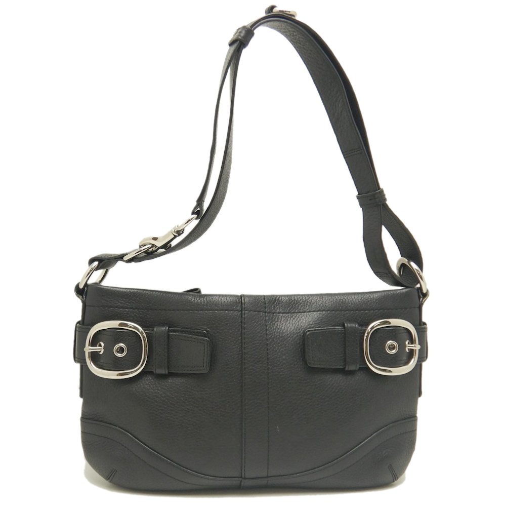 イースト ウェスト ダッフル F17125 ショルダーバッグ レザー ブラック アウトレット レディース /253377【中古】