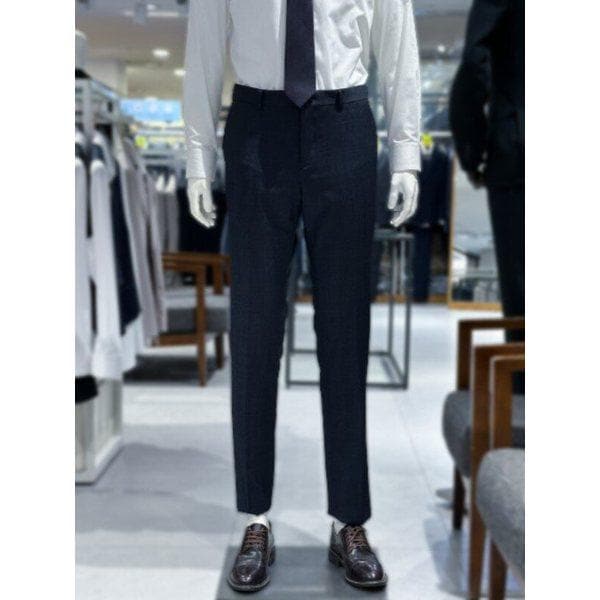 チャコール織り基本フィットメンズビジネスカジュアルスパンデックススーツパンツ