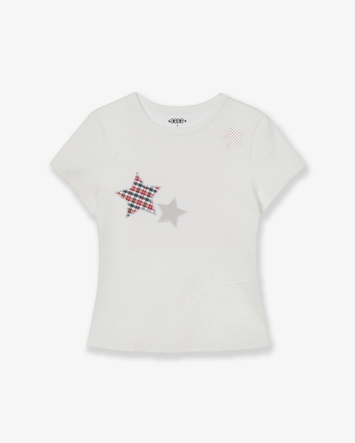 【AEAE】 CHECK STAR TEE [WHITE] 正規品