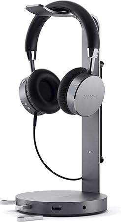 アルミニウム USB ヘッドホン スタンド (3xUSB3.0 ポート3.5mm音声ジャック付き) (Bose, Sony, JBL, Panasonic, AKG, Sennheiser, Shu