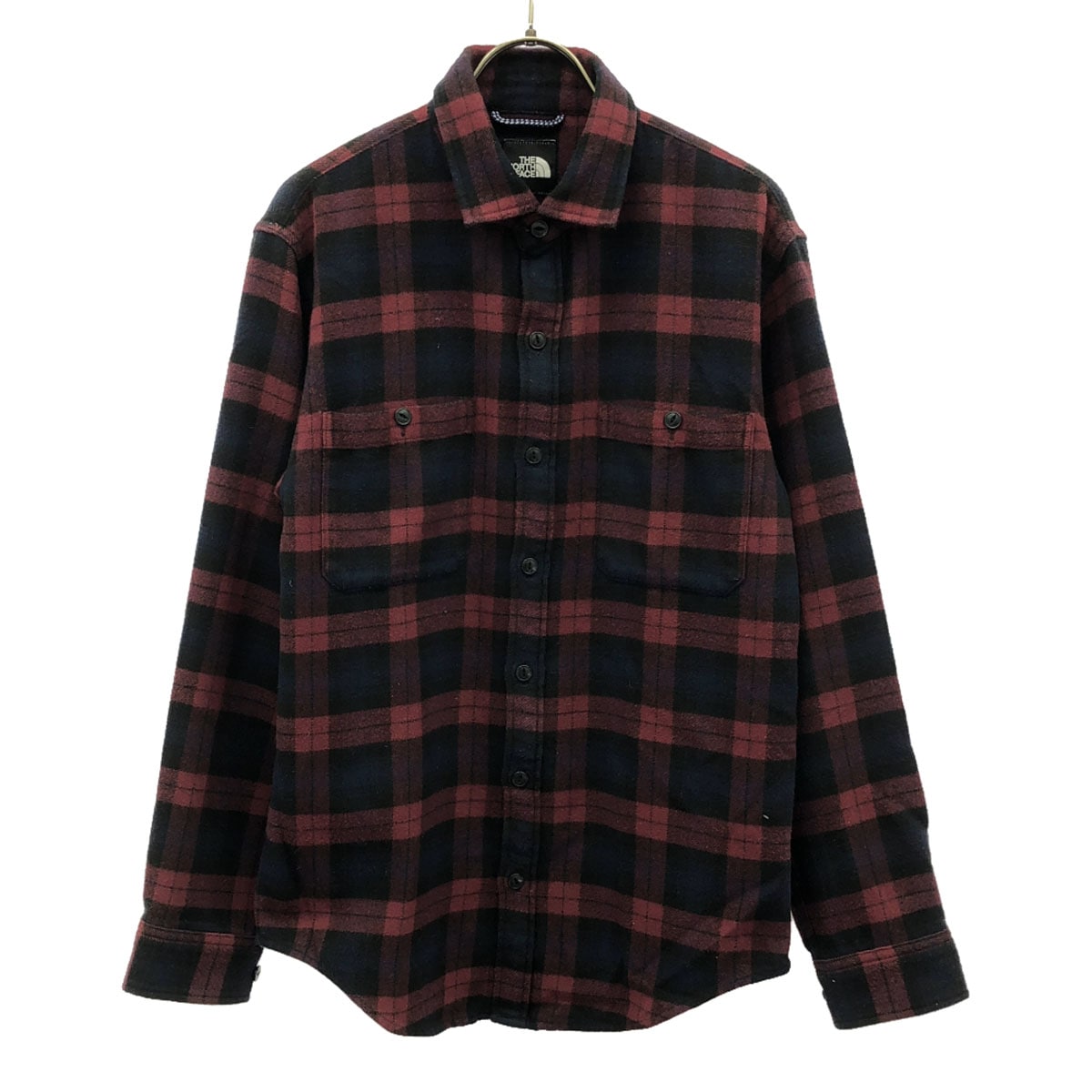 DYNAMIX SHIRT チェック柄 長袖 ネルシャツ M レッド×ブラック アウトドア NT26150 メンズ 古着