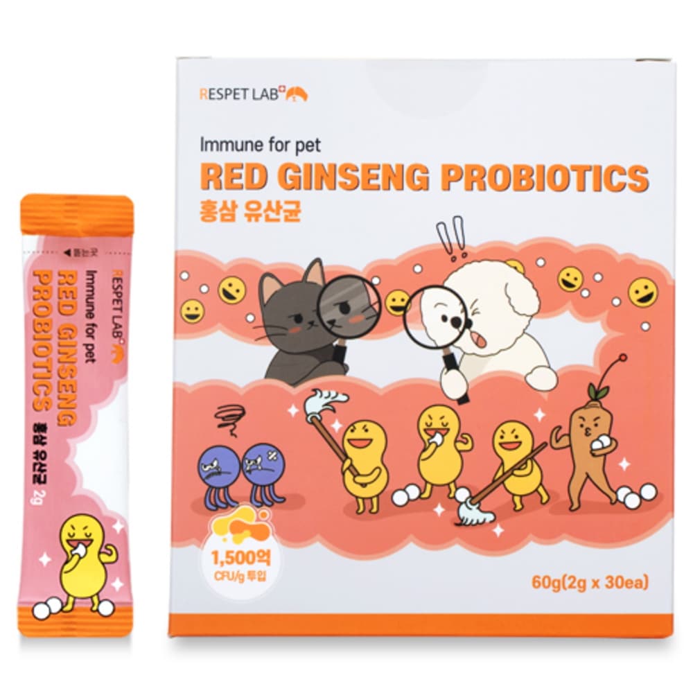 リスペットラップペット1500億プロバイオティクス紅参乳酸菌2g x 30p