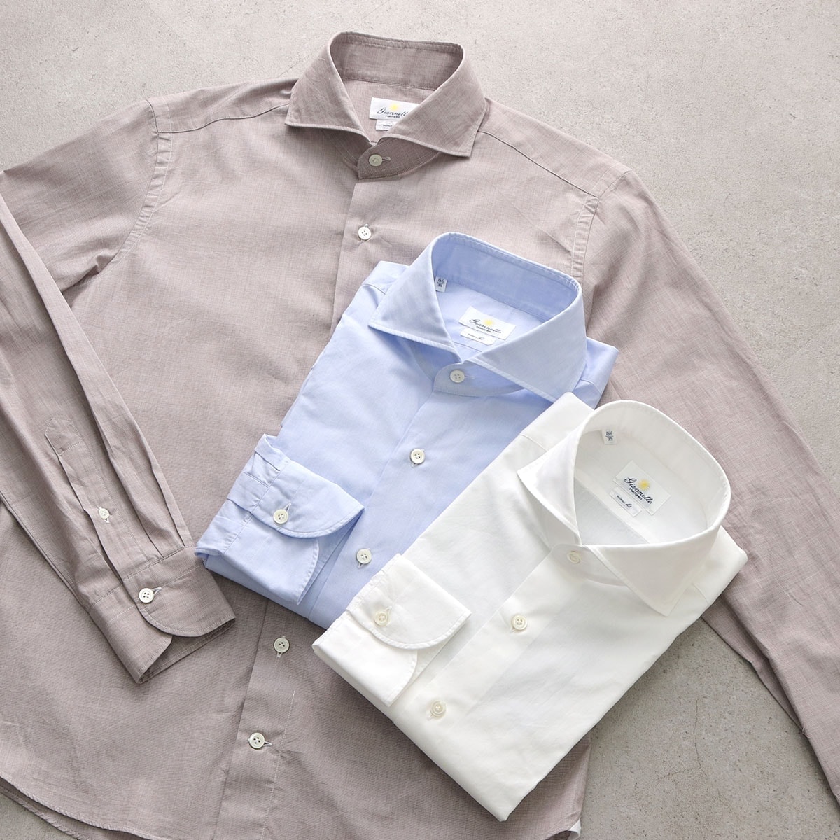 GIANNETTO ジャンネット シャツ VINCI FIT ヴィンチフィット AC123 メンズ コットン ポプリン カッタウェイ 長袖 無地 カラー3色 【ts】