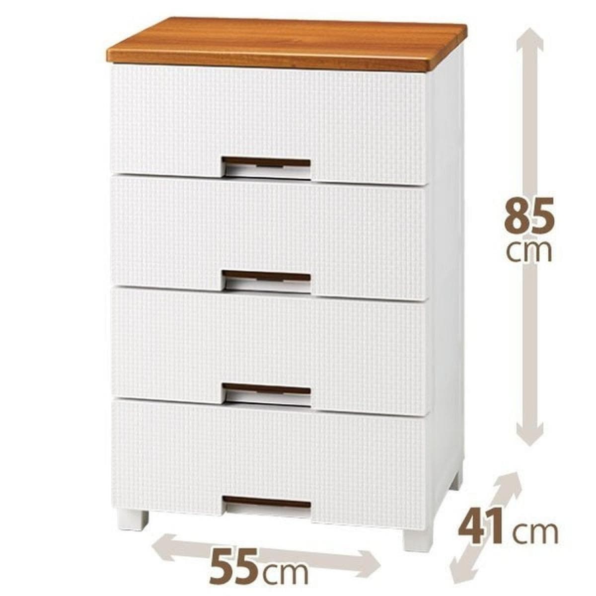 天馬フィッツプラスメッシュ FM5504 ホワイト 衣装ケース 収納ケース チェスト 幅55×奥行41×高さ85cm