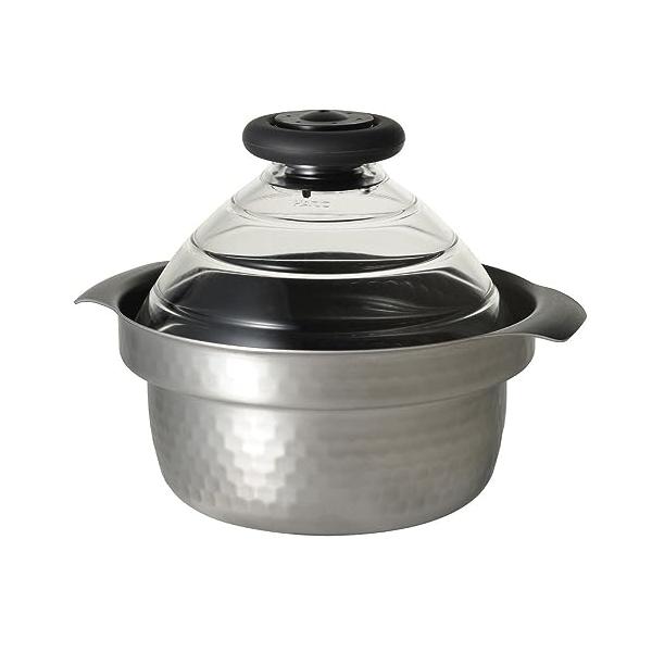 ハリオ GIS-200 フタがガラスのIH対応 ご飯釜 雪平 1合3合用 おしゃれ